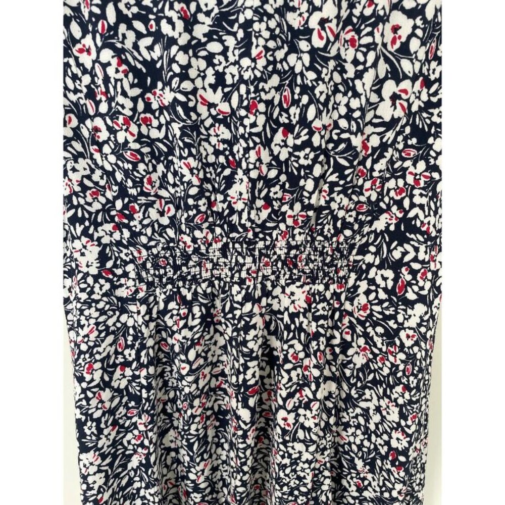 NWT Madewell Button-Front Boatneck Mini Dress Sz 14 Floral Navy Sleeveless Prepp - Picture 11 of 11